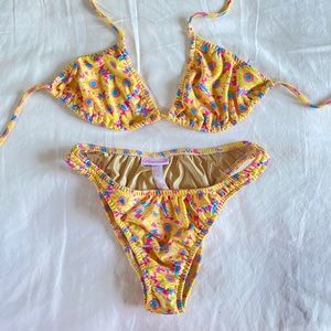 ROSEMILK sunflower bikini top&bottom